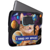 VR Katze im Weltraum Laptopschutzhülle (Vorne Rechts)
