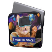 VR Katze im Weltraum Laptopschutzhülle (Vorderseite Links)
