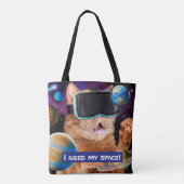 VR Katze im Weltraum Tasche (Rückseite)