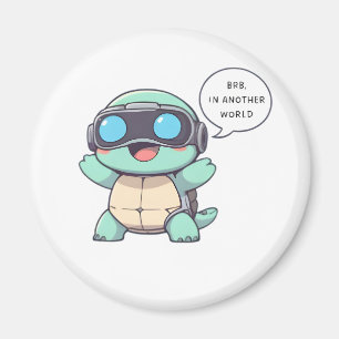 VR-Schildkröte "BRB In Einer Anderen Welt" Kawaii Magnet