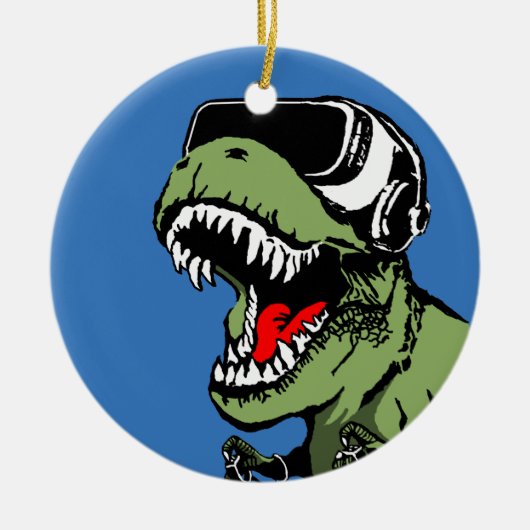 VR T-rex Keramik Ornament (Vorne)