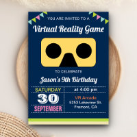 VR Virtual Reality Kindergeburtstag Party Einladun