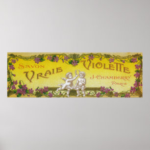 Vraie Violette Seife LabelParis, Frankreich Poster