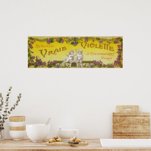 Vraie Violette Soap LabelParis, Frankreich Poster (Küche)
