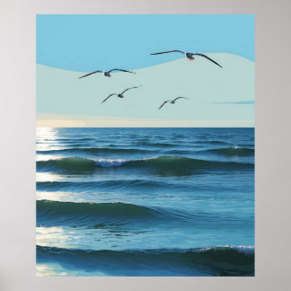 Vrijheid in de Blauwe Oceaan Poster