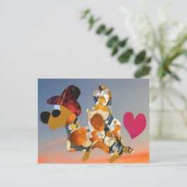 Vrolijk figuur wenst je een fijne verjaardag feest postkarte