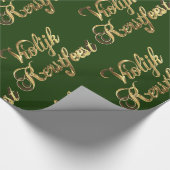 Vrolijk Kerstfeest Holländisch Weihnachtsgrün und Geschenkpapier (Ecke)