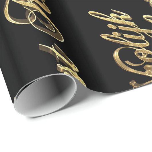 Vrolijk Kerstfeest Holländisch Weihnachtsschwarz u Geschenkpapier (Rolleneckpunkt)