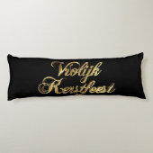 Vrolijk Kerstfeest Holländisch Weihnachtsschwarz u Seitenschläferkissen (Rückseite)