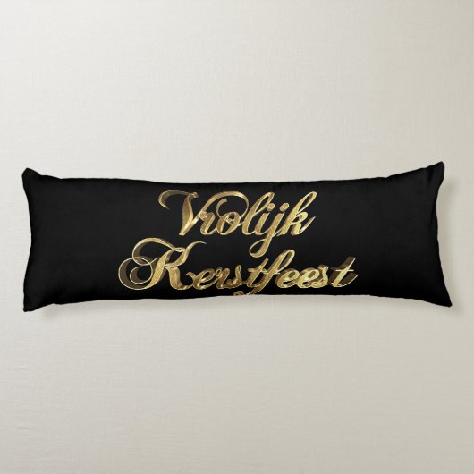 Vrolijk Kerstfeest Holländisch Weihnachtsschwarz u Seitenschläferkissen (Rückseite)