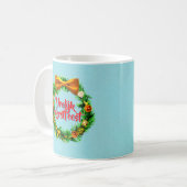 Vrolijk Kerstfeest Niederländisch Frohe Weihnachte Kaffeetasse (Vorderseite Links)