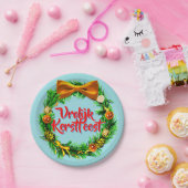 Vrolijk Kerstfeest Niederländisch frohe Weihnachte Pappteller (Party)