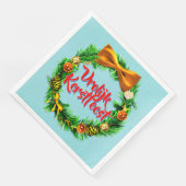 Vrolijk Kerstfeest Niederländisch Frohe Weihnachte Serviette (Ecke)