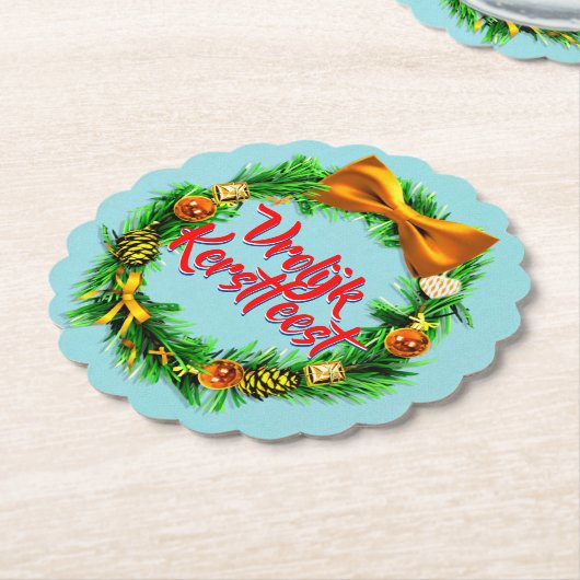 Vrolijk Kerstfeest Niederländisch Frohe Weihnachte Untersetzer (angewinkelt)