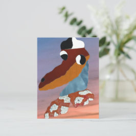 Vrolijk yin yang figuur in balans zen moment postkarte