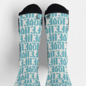 Vrolijke blauwe sokken 'LiveLoveLife' Socken (Oben)