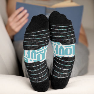 Vrolijke blauwe sokken 'LiveLoveLife' Socken