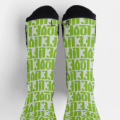 Vrolijke groene sokken met 'Live Love Life' Socken (Oben)