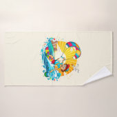 Vrolijke kite surfing illustratie.  badehandtuch (Badehandtuch)