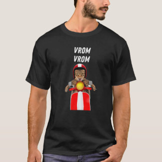 Vrom Vrom Crazy Cat Motorrad Racing Cool Feline T-Shirt