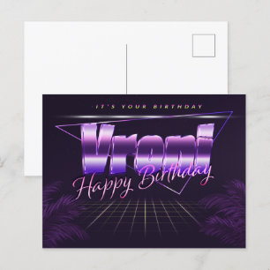 Vroni Name Vorname lila Postkarte Geburtstag