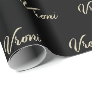 Vroni white gold Handwriting Geschenkpapier