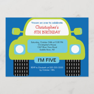 Vroom Auto-Geburtstags-Party für Jungen Einladung