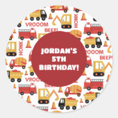 Vroom Honk Beep! Lastkraftwagen Runder Aufkleber (Vorderseite)