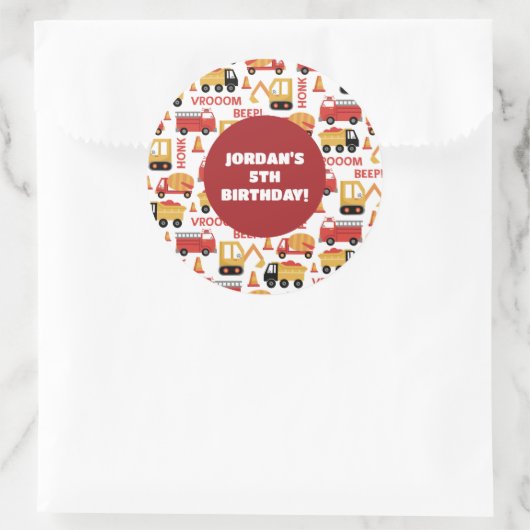 Vroom Honk Beep! Lastkraftwagen Runder Aufkleber (Tasche)