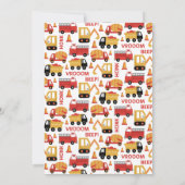 Vroom Honk Beep! Lastkraftwagen zum Geburtstag Einladung (Rückseite)
