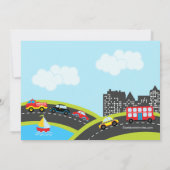 Vroom Signalton-Auto-Geburtstags-Party Einladung (Rückseite)