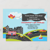 Vroom Signalton-Auto-Geburtstags-Party Einladung (Vorne/Hinten)