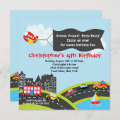 Vroom Signalton-Auto-Geburtstags-Party Einladung (Vorne/Hinten)