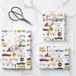 Vroom! Straßenbahnwagen Geschenkpapier Set