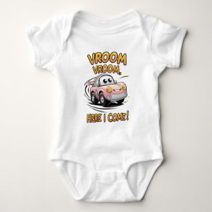Vroom Vroom Baby Outfit - Niedlicher Cartoon Race Baby Strampler