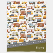 Vroom! Vroom! Pkw und Transportmuster Boy Fleecedecke (Vorderseite)