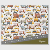 Vroom! Vroom! Pkw und Transportmuster Boy Geschenkpapier (Flach)