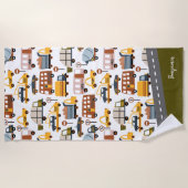 Vroom! Vroom! Pkw und Transportmuster Boy Strandtuch (Vorderseite)