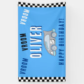 Vroom Vroom Racing Car Boy Geburtstag Banner (Vertikal)