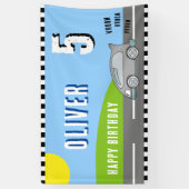 Vroom Vroom Racing Car Road Boy Birthday Party Banner (Vertikal)