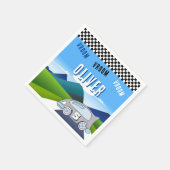 Vroom Vroom Racing Car Road Boy Birthday Serviette (Ecke)