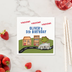 Vroom Vroom Racing Car Road House Boy Geburtstag Serviette