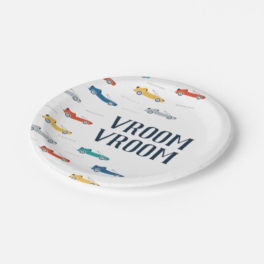 Vroom Vroom Transportation Pappteller (Schrägansicht)