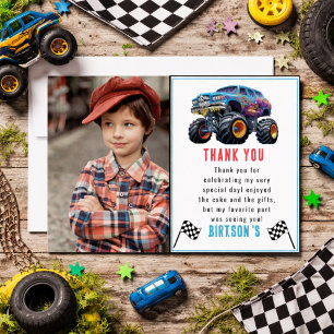 Vroom Zoom Monster Truck Boom   1. Geburtstagsfeie Dankeskarte