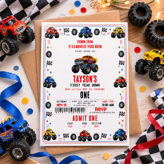 Vroom Zoom Monster Truck Boom | 1. Geburtstagsfeie Einladung