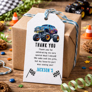 Vroom Zoom Monster Truck Boom 1. Geburtstagsfeie Geschenkanhänger