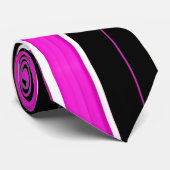 Vrtical Lines Black Pink Amou Isometrisches Muster Krawatte (Gerollt)