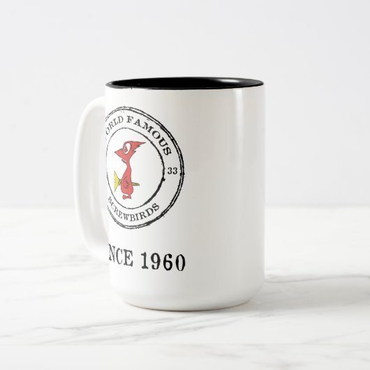 VS-33 SCREWBIRDS SEIT 1960 ZWEIFARBIGE TASSE (Vorderseite Links)