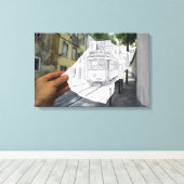 VS-Kamera - Lissabon-Straßenbahn Leinwanddruck (Insitu (Holzboden))