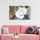 VS-Kamera - Lissabon-Straßenbahn Leinwanddruck (Insitu (Wohnzimmer))